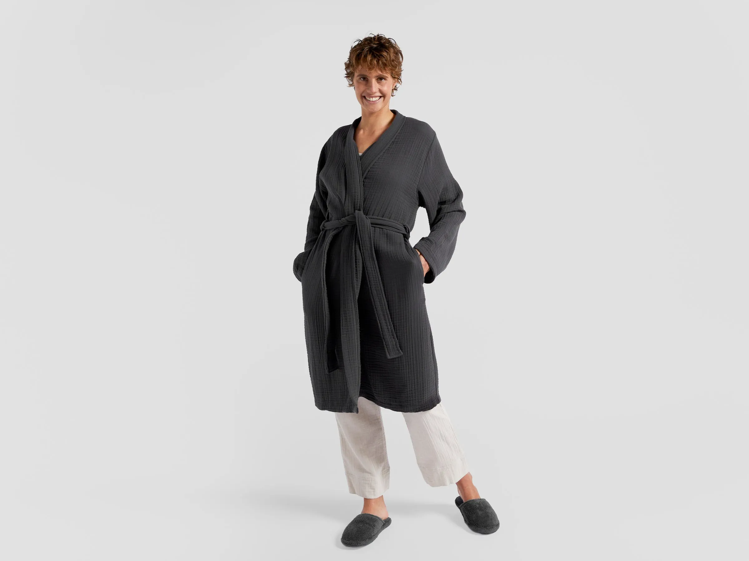 Cloud Cotton Robe (Coal)
