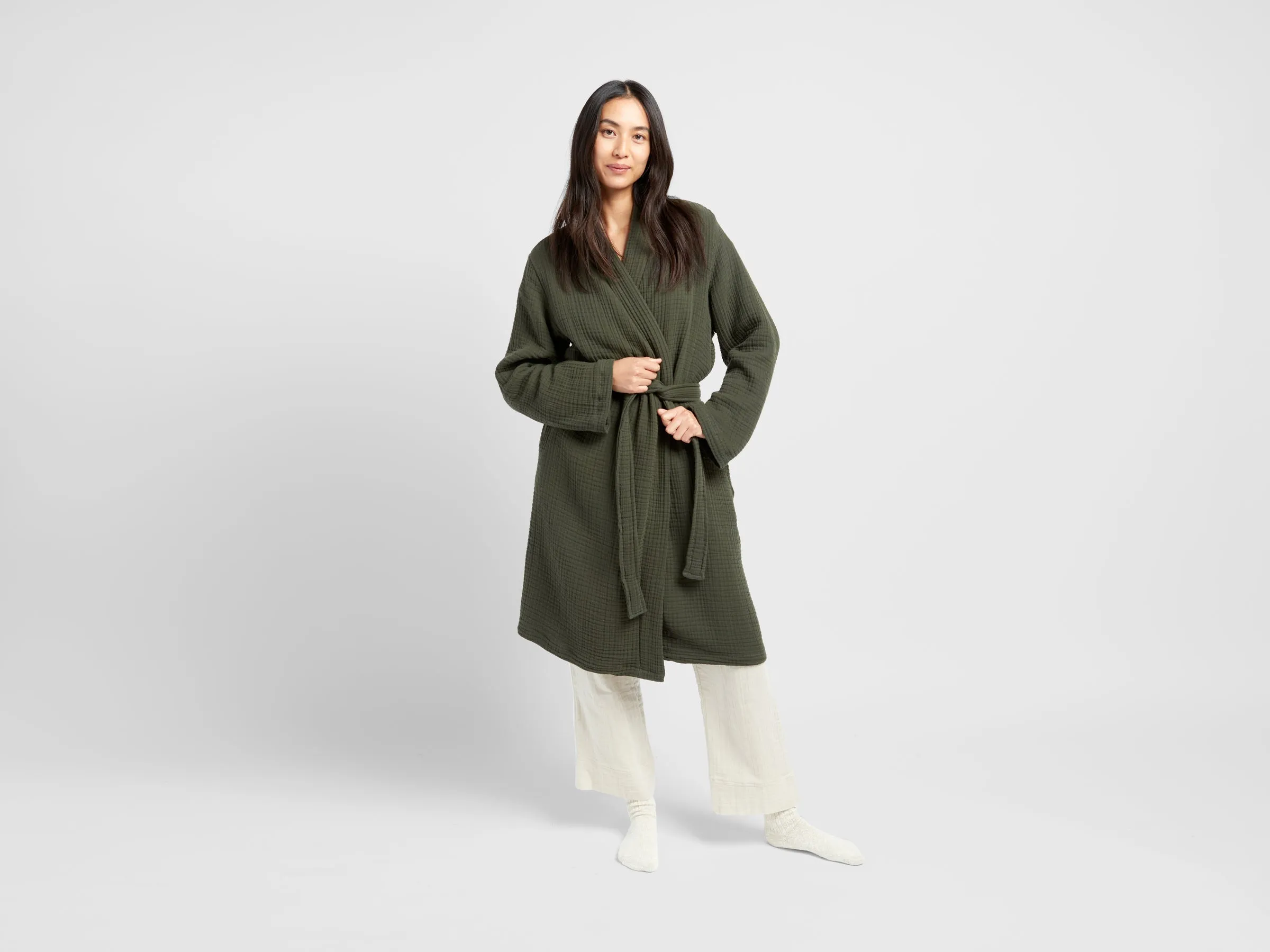 Cloud Cotton Robe (Evergreen)