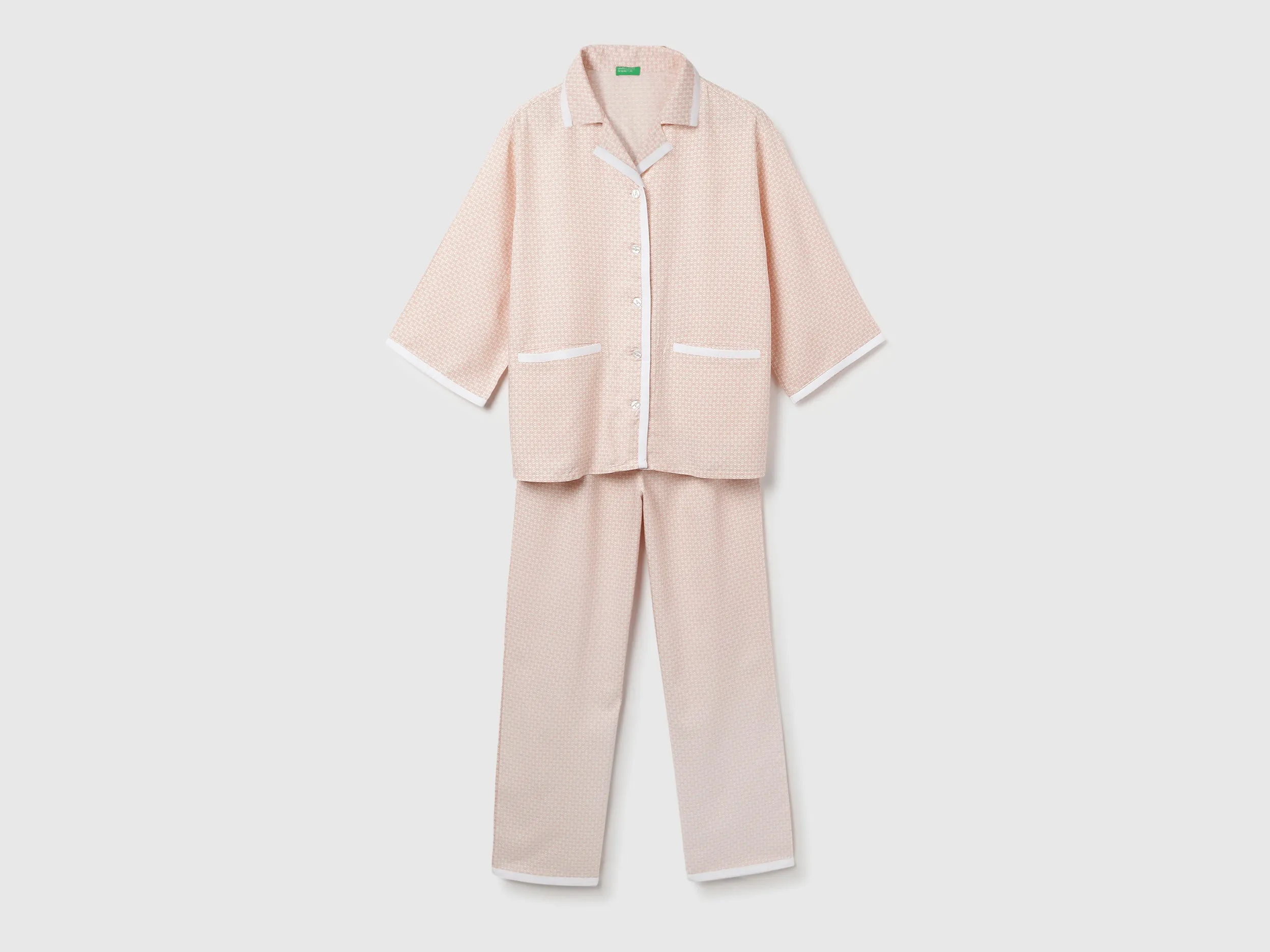 Collared Printed Flared Sleeves Night Suit