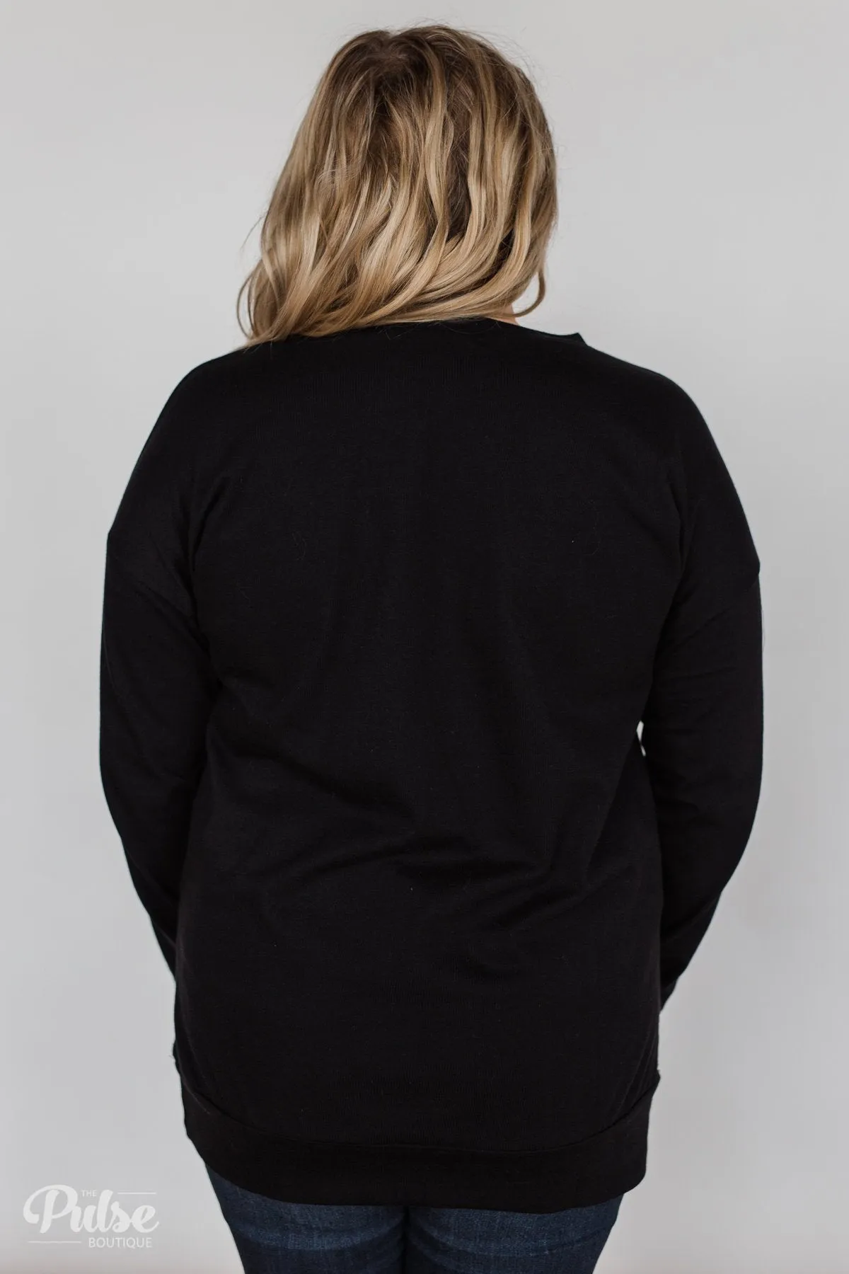 Color Pop Sweatshirt- Solid Black