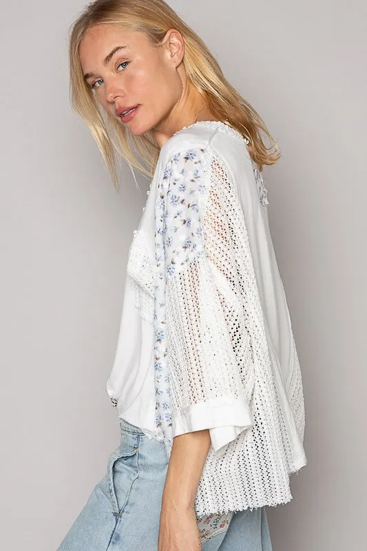Comfy Cutie Blue Floral Relaxed Fit Top