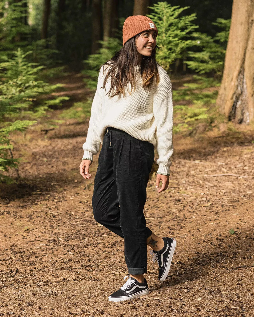 Compass Recycled Cord Trouser - Black