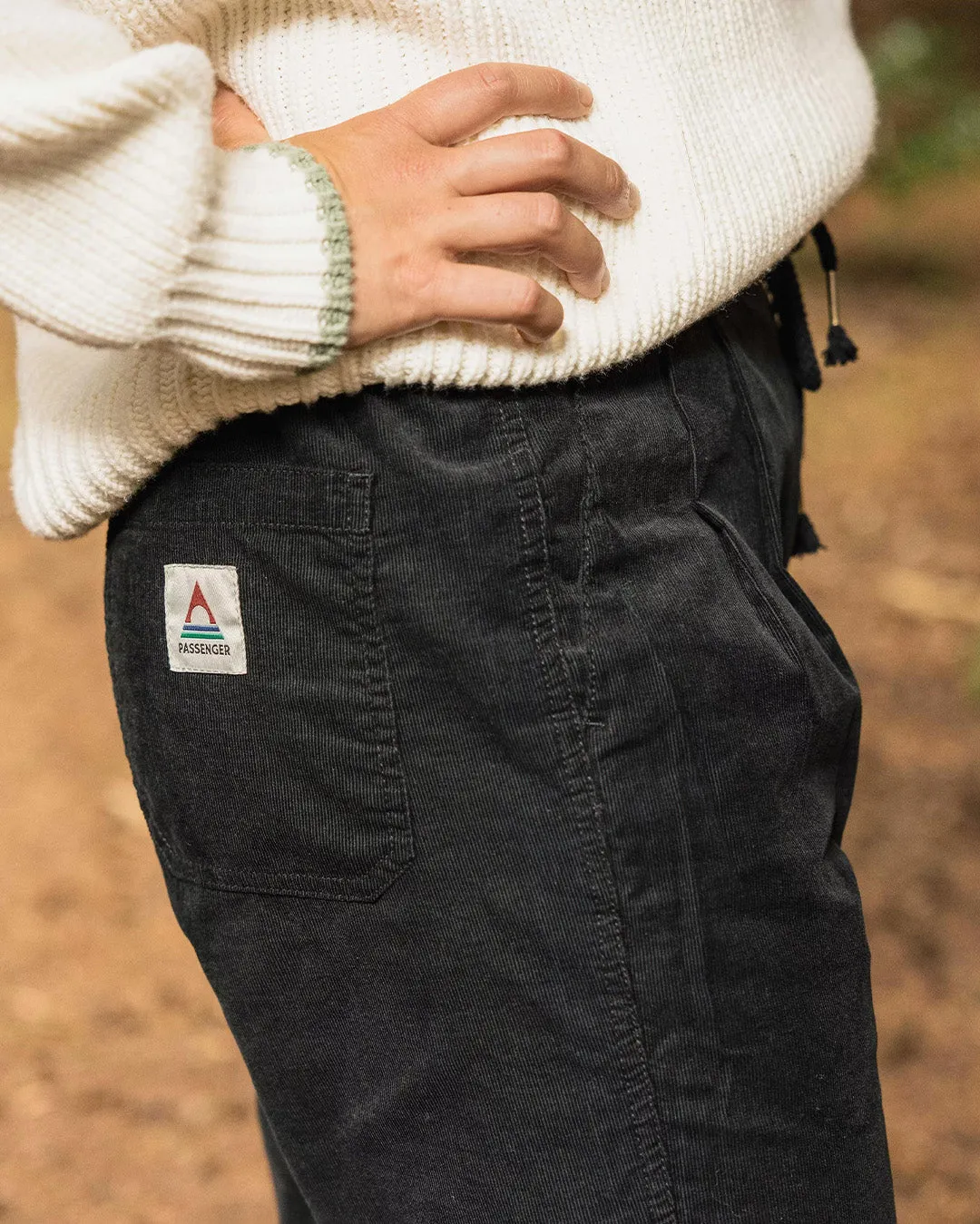 Compass Recycled Cord Trouser - Black