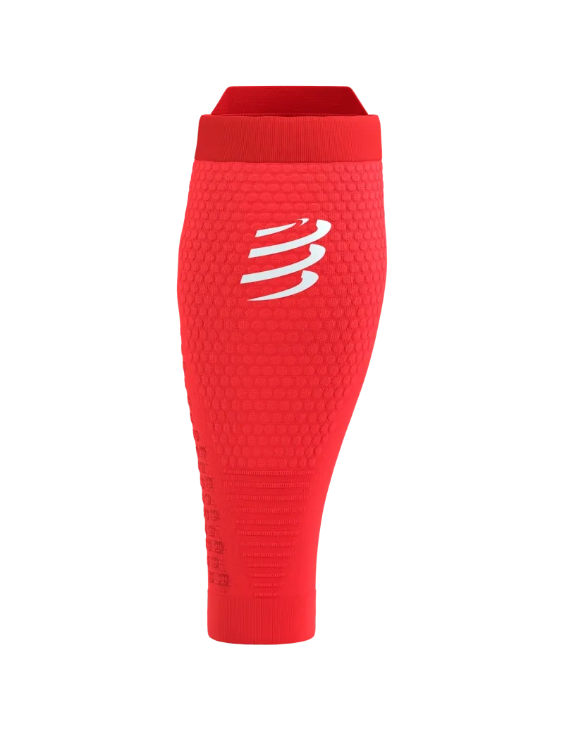 Compressport Unisex's R2 3.0 Calf Sleeves - Fluo Red/White Refl