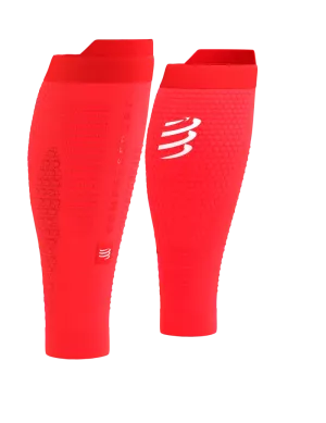 Compressport Unisex's R2 3.0 Calf Sleeves - Fluo Red/White Refl
