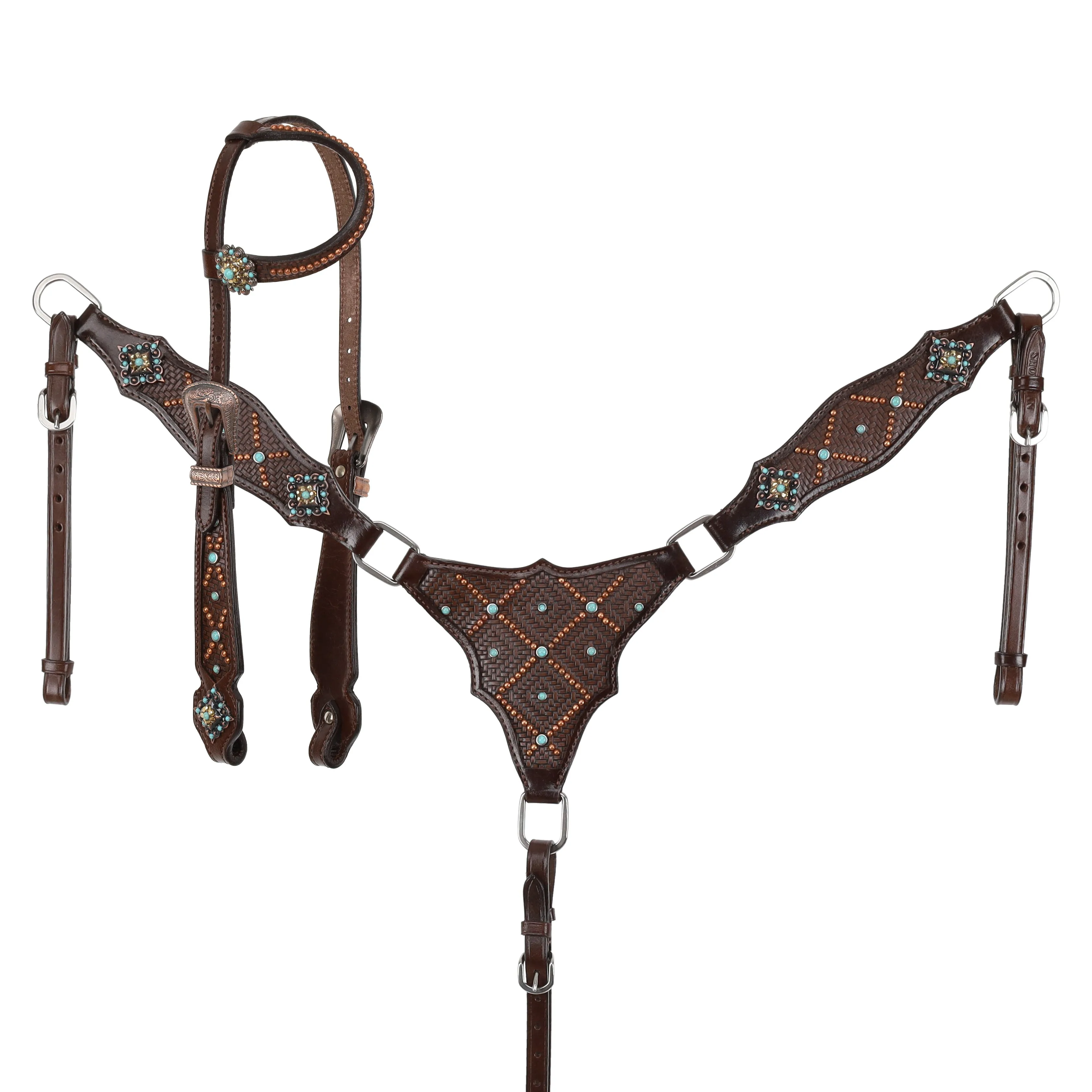 Cowboy's Weave One Ear Headstall and Breastcollar Set