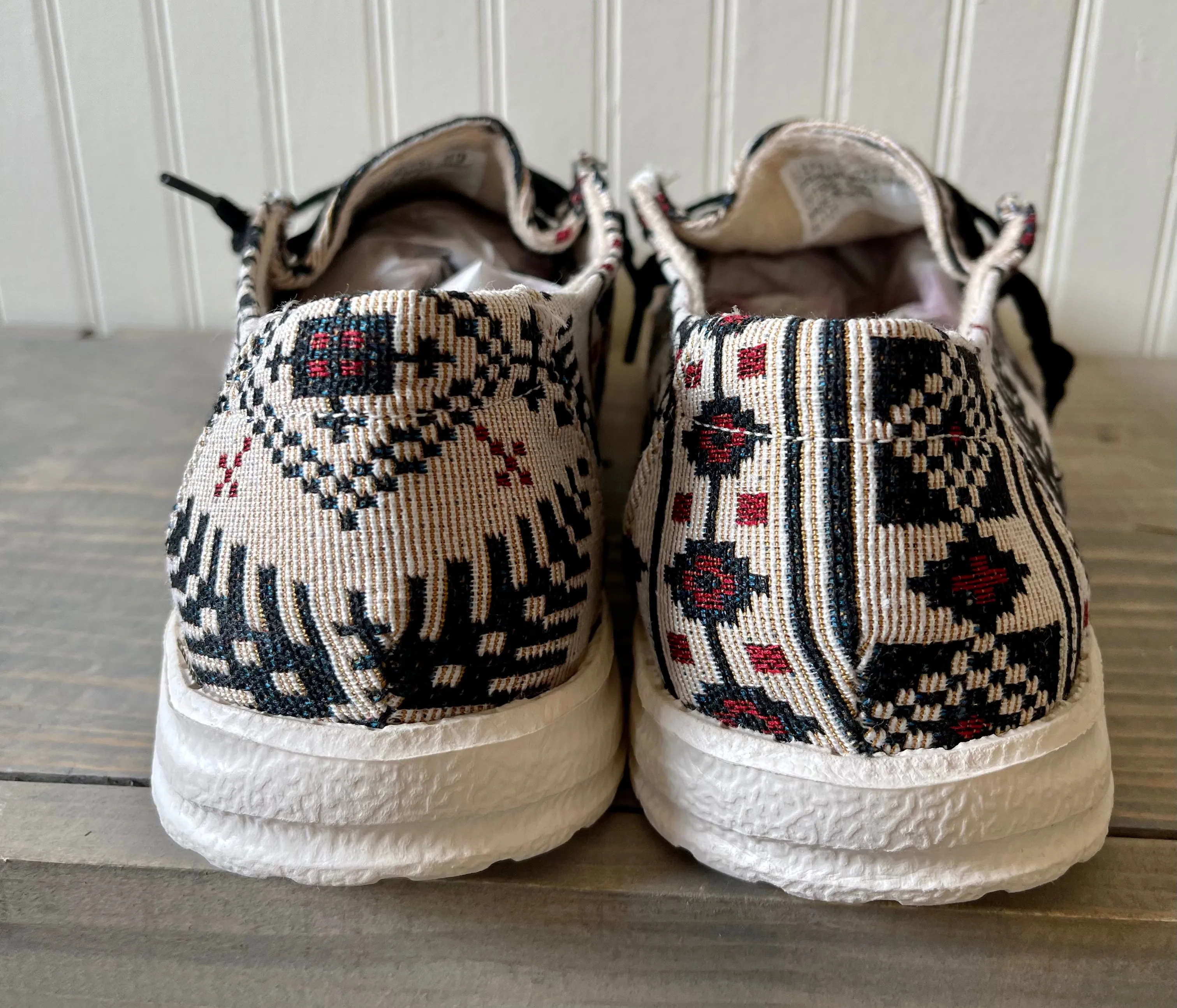 Cream Black Aztec Slip On