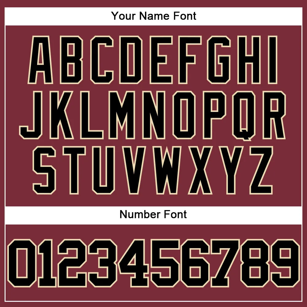 Custom Burgundy Black-City Cream Authentic Baseball Jersey