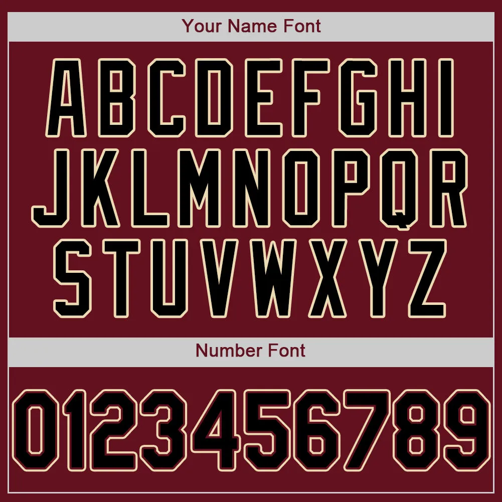 Custom Crimson Black-City Cream Authentic Baseball Jersey