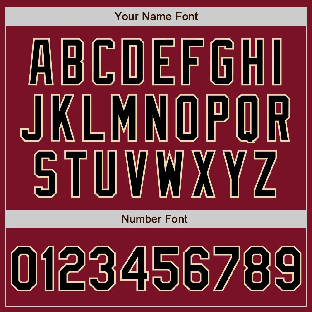 Custom Crimson Black-City Cream Authentic Baseball Jersey