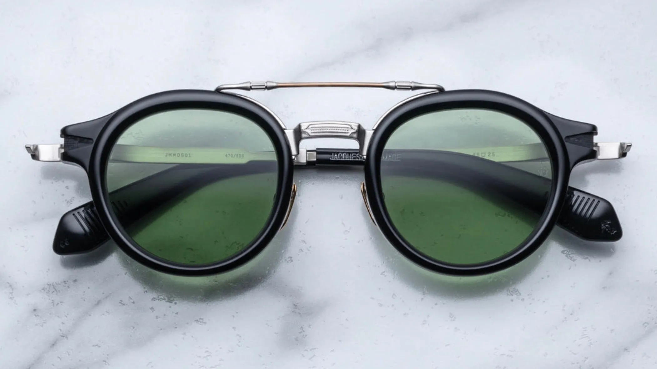 DELAGE-Noir / Light Green Mineral Glass / Silver