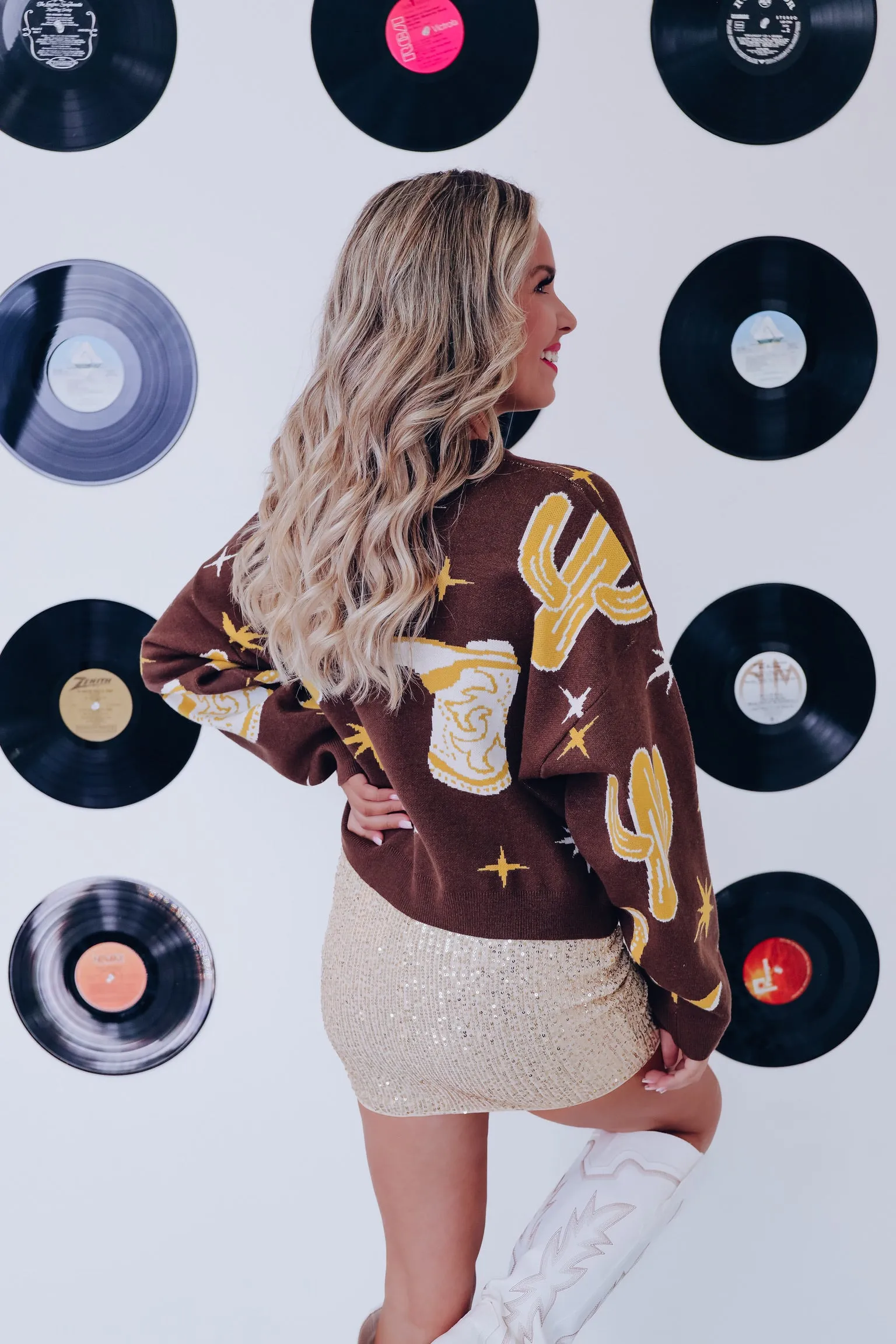 Desert Dreams Cropped Sweater - Brown
