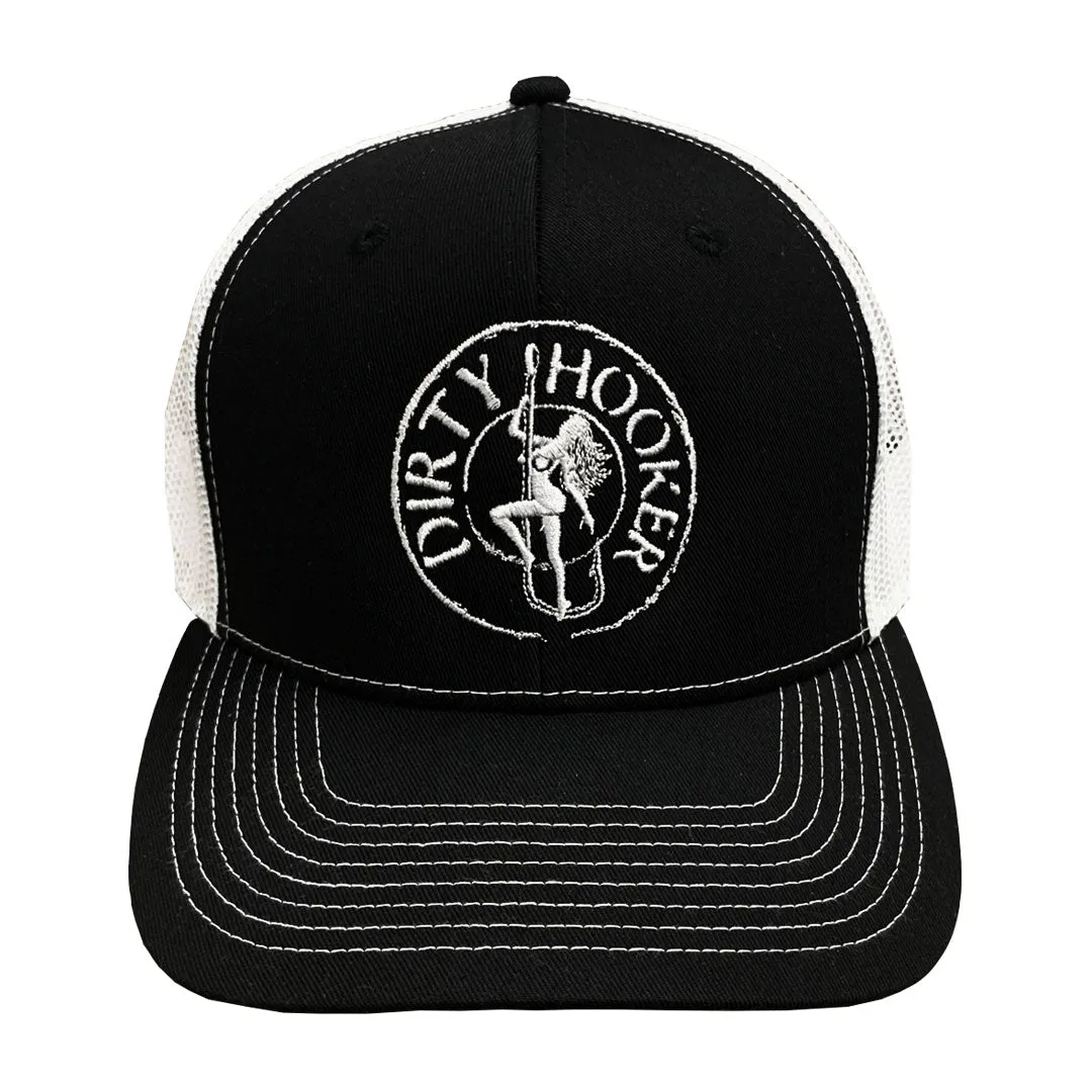 Dirty Hooker COMBO: White Dry Fit with DH Texas & Deluxe Black and White Hat