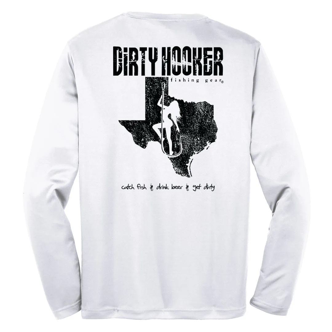Dirty Hooker COMBO: White Dry Fit with DH Texas & Deluxe Black and White Hat