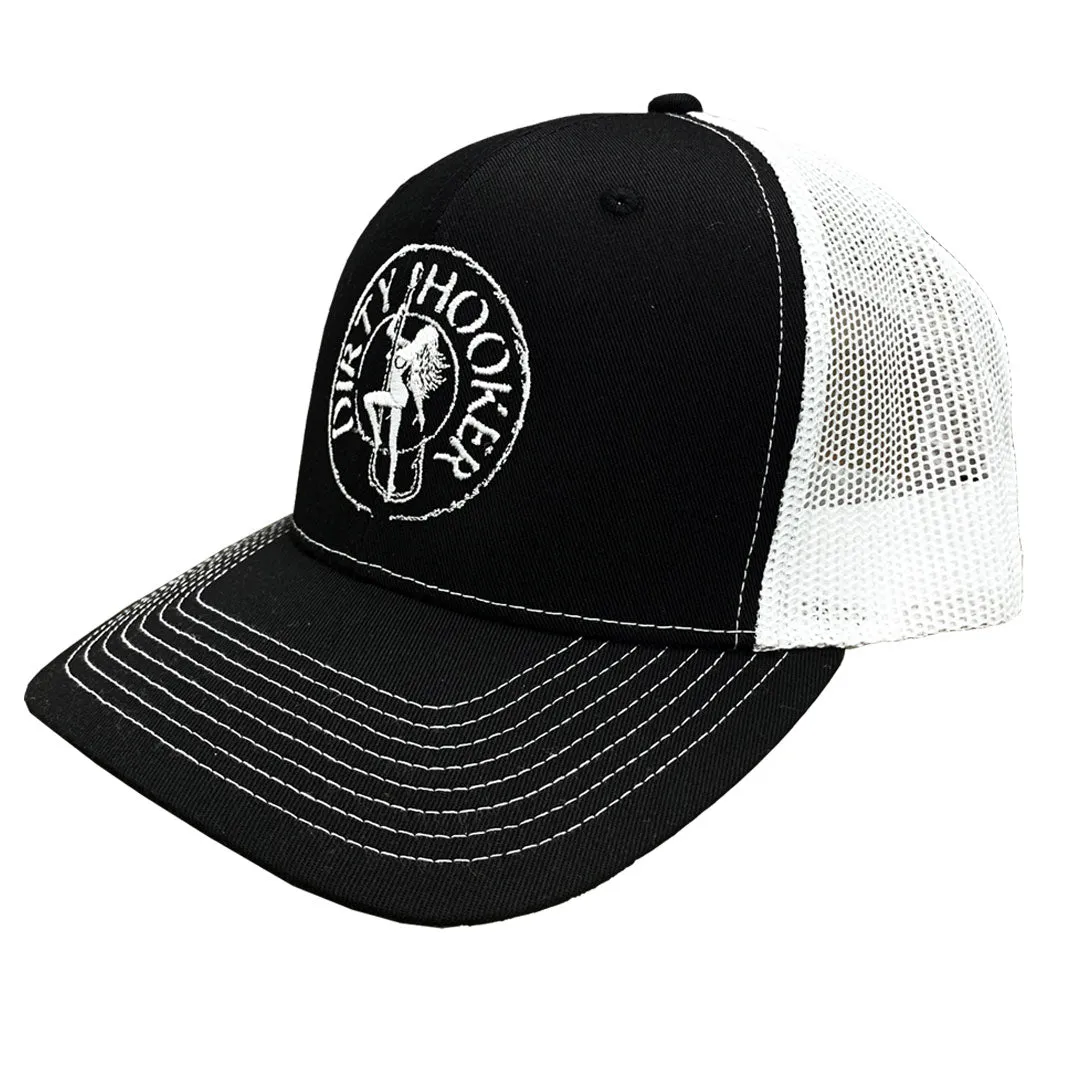 Dirty Hooker COMBO: White Dry Fit with DH Texas & Deluxe Black and White Hat