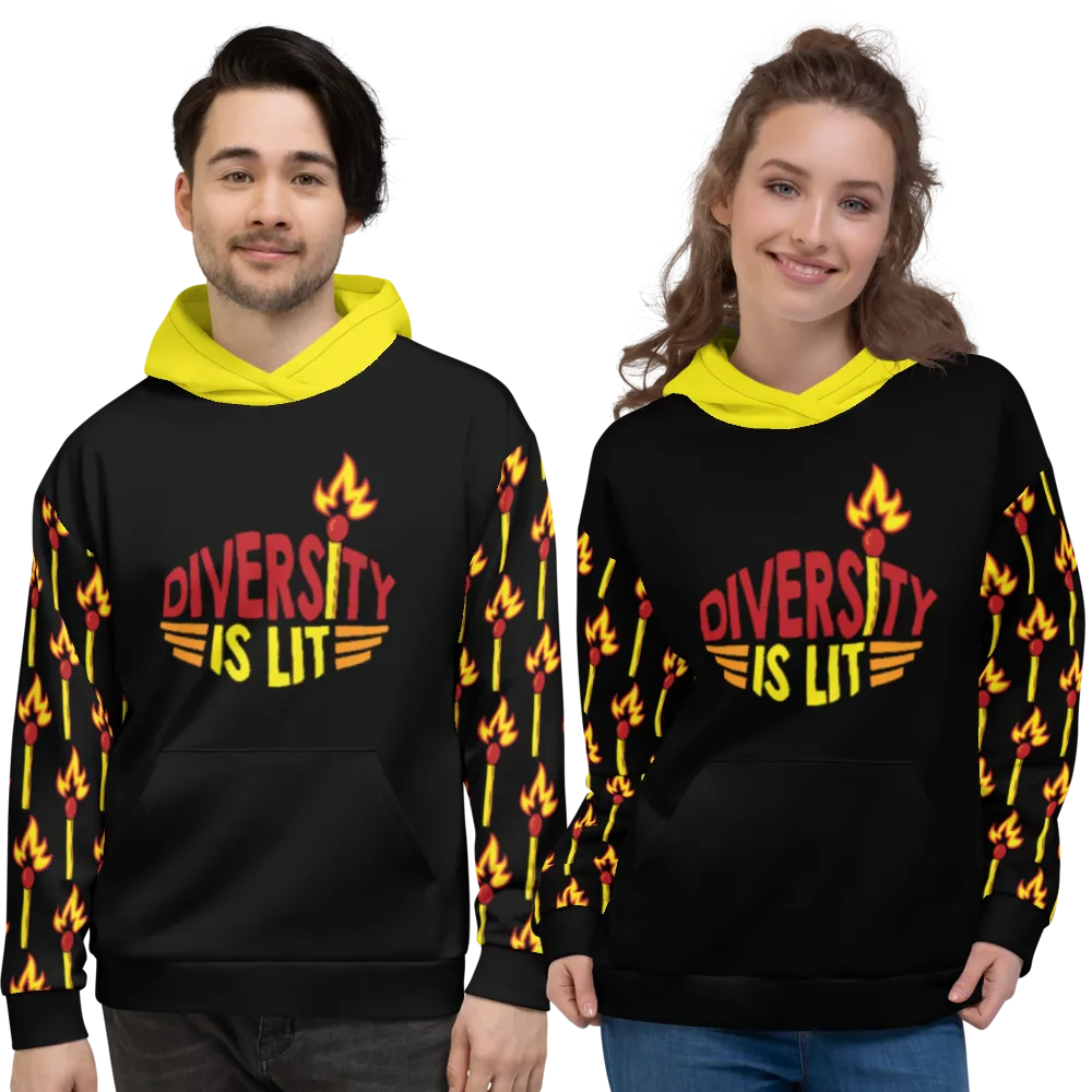Diversity is Lit (Pattern) Unisex Hoodie