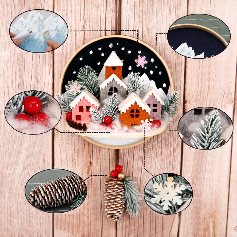 DIY Kit Felt Christmas Circle Wall Hanging Decor