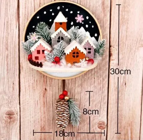DIY Kit Felt Christmas Circle Wall Hanging Decor