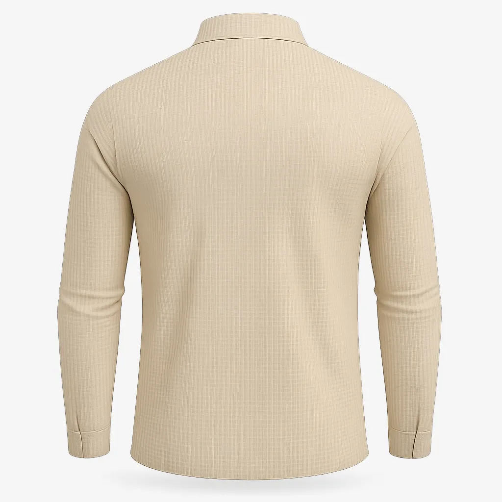 Domoir | Casual Waffle Zipper Polo Shirt