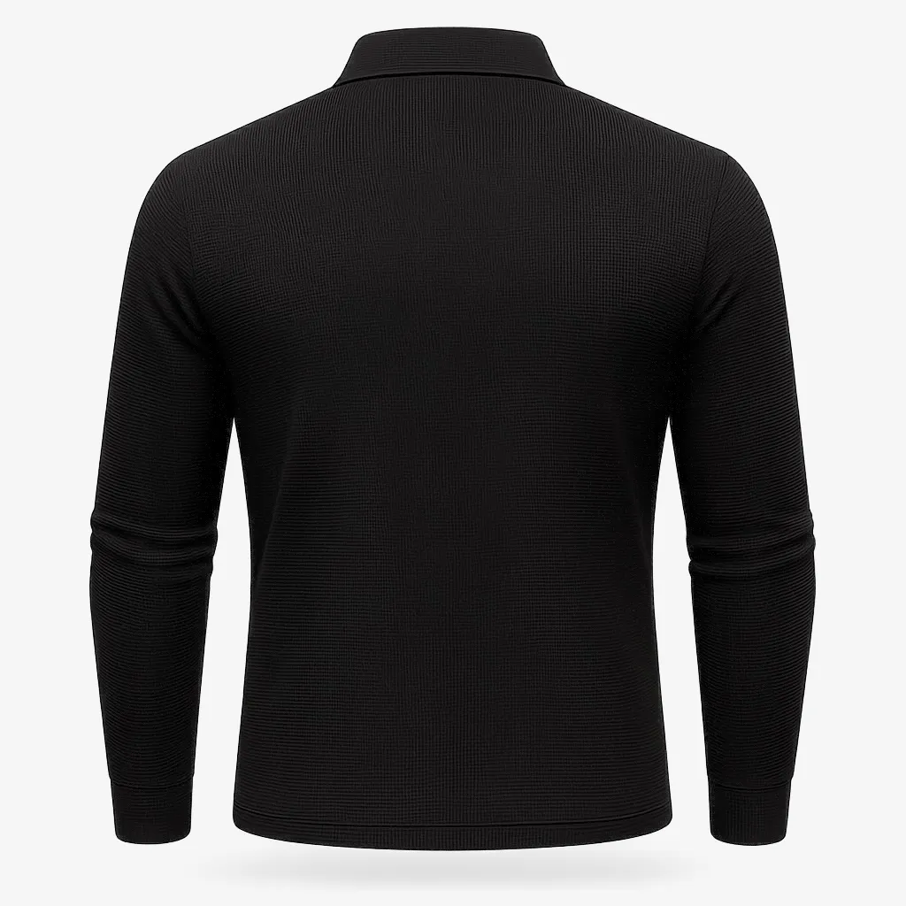 Domoir | Casual Waffle Zipper Polo Shirt