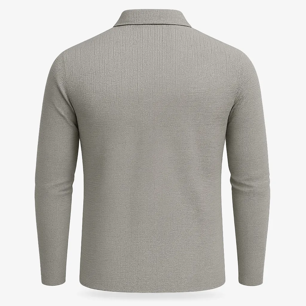 Domoir | Casual Waffle Zipper Polo Shirt