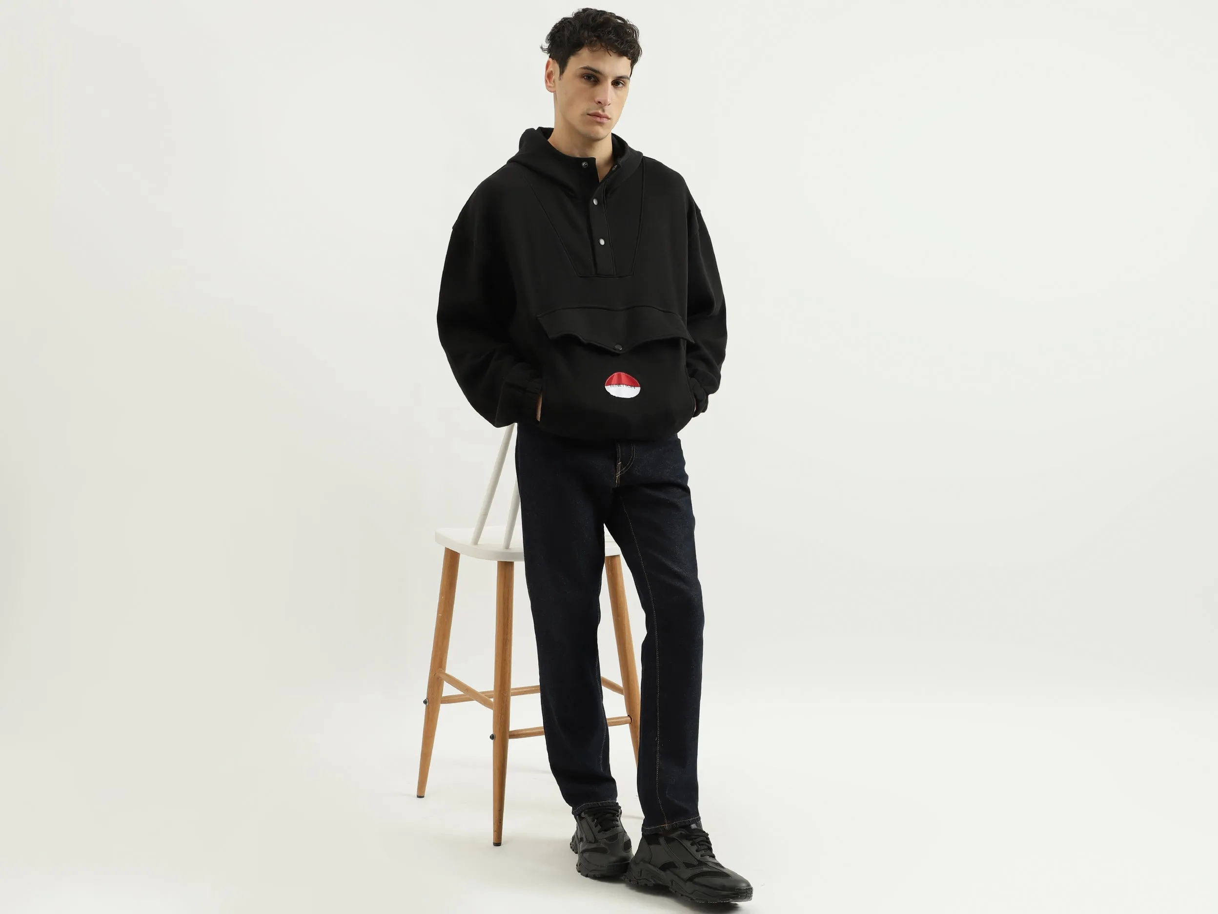 Drop Shoulder Hooded Neck Oversized Hoodie