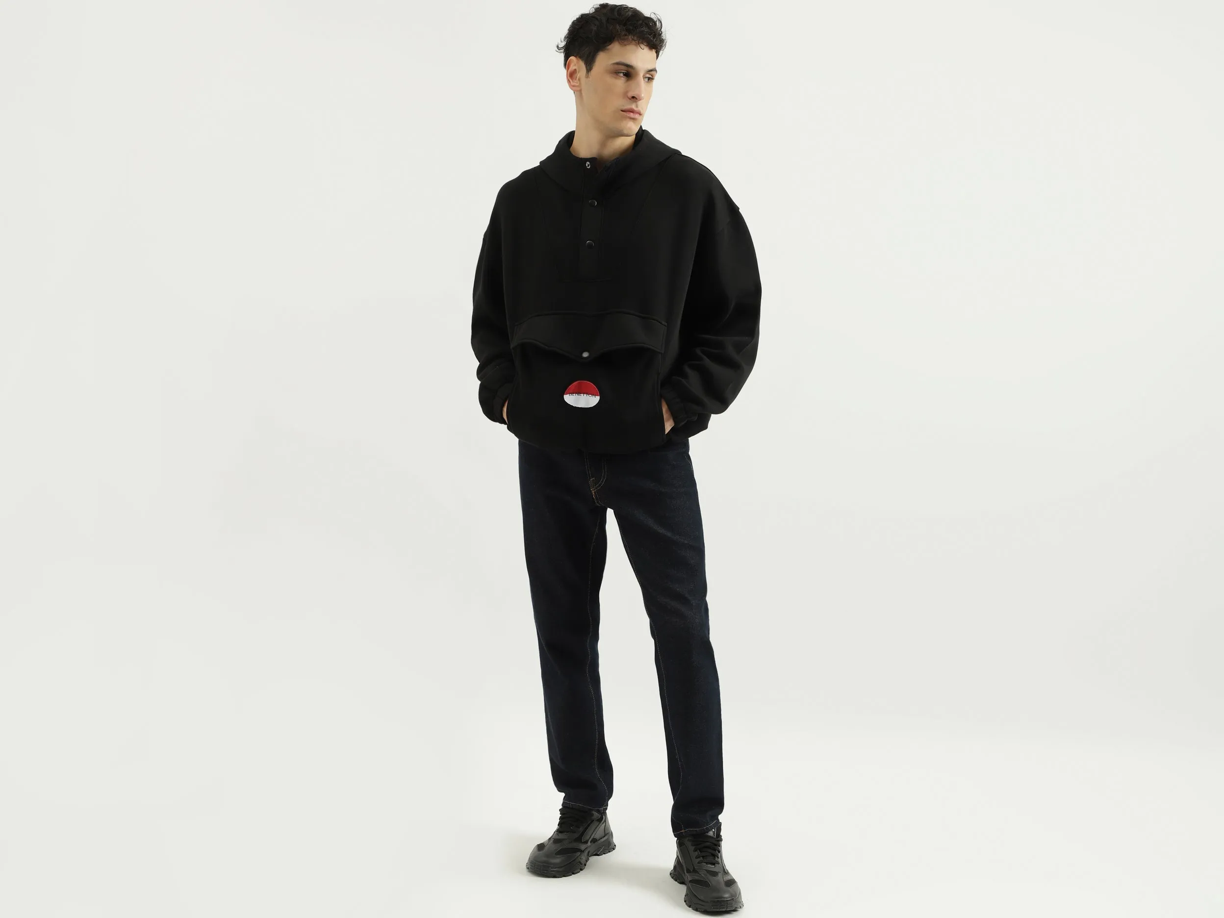 Drop Shoulder Hooded Neck Oversized Hoodie