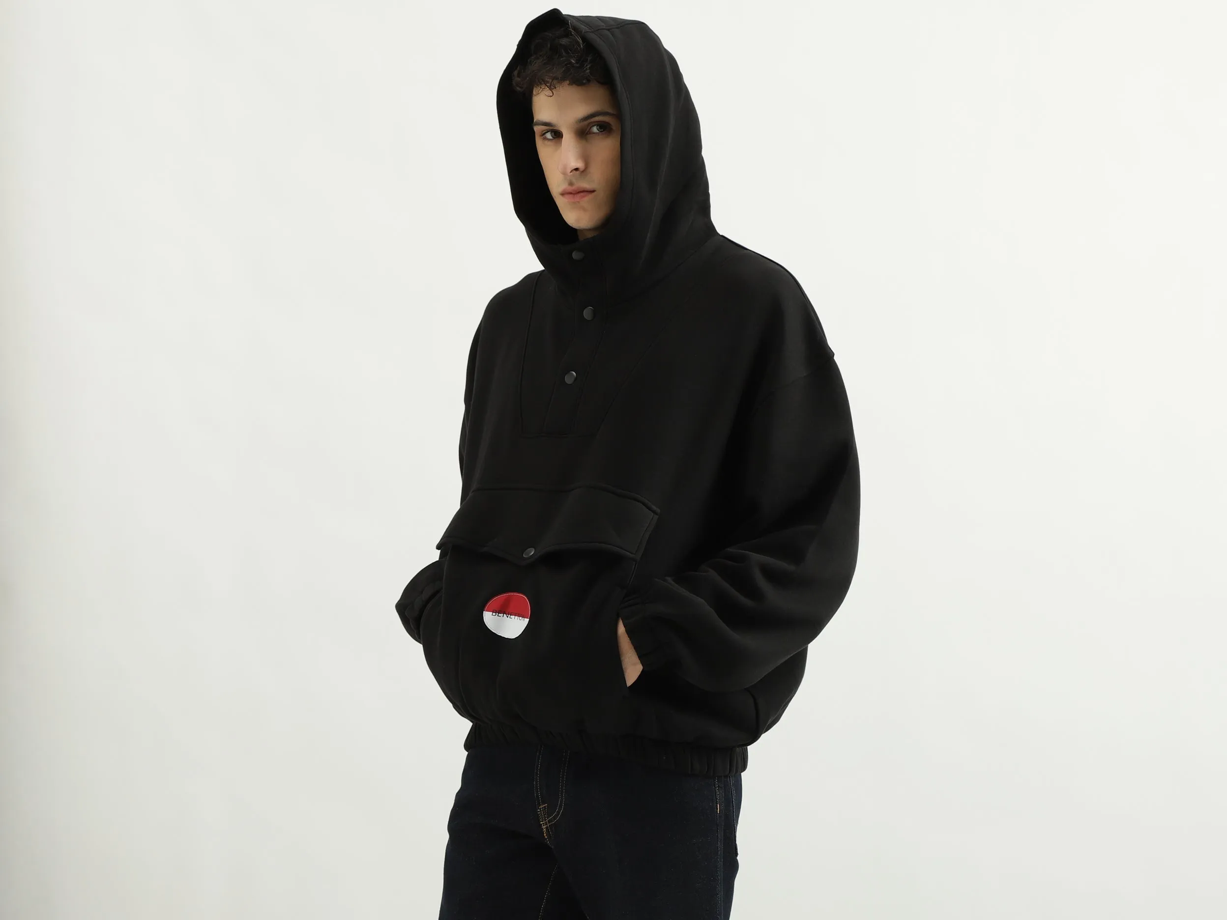 Drop Shoulder Hooded Neck Oversized Hoodie