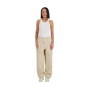 Ed Unlined Cotton Drawstring Trousers Beige