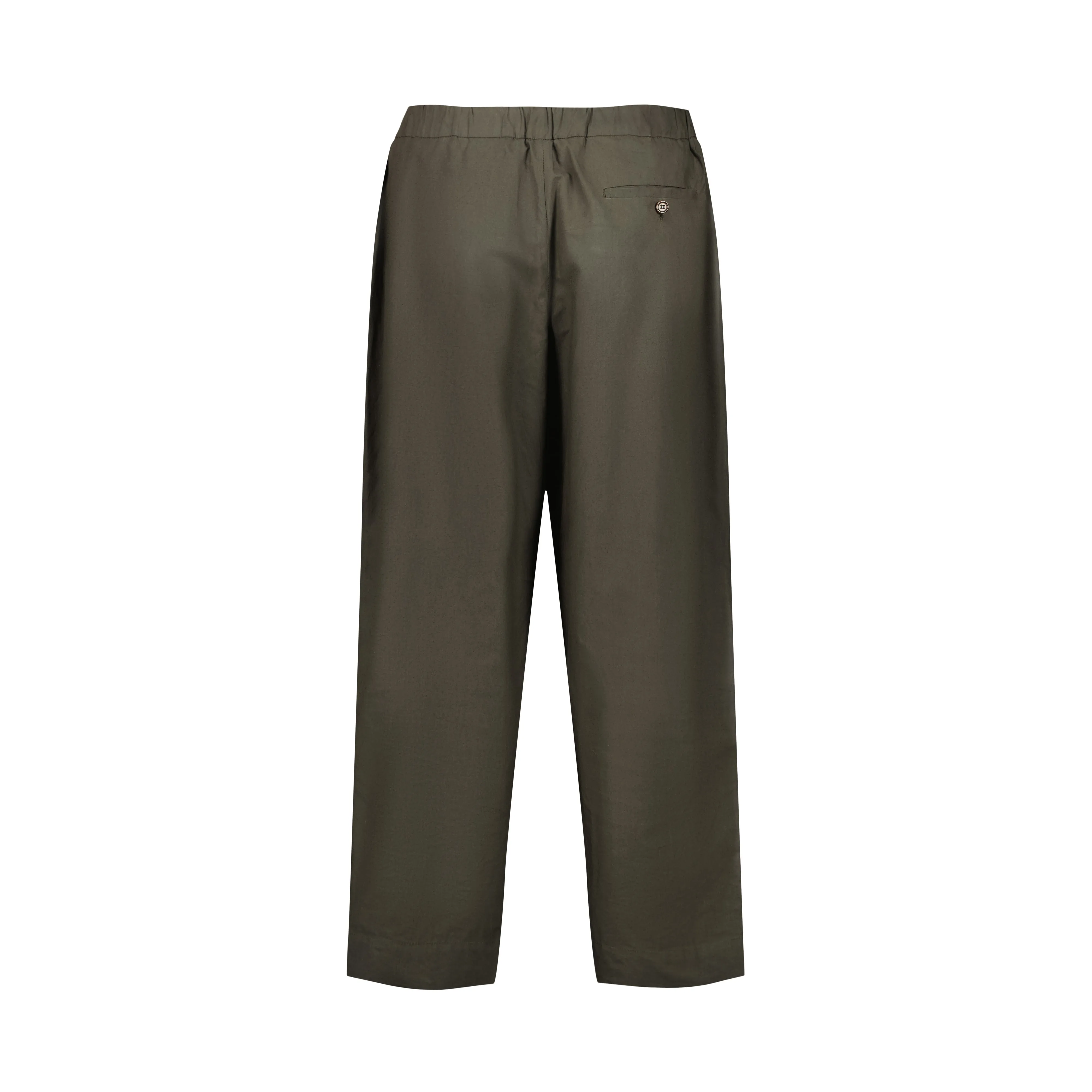 Ed Unlined Drawstring Trousers Dark Khaki Brown