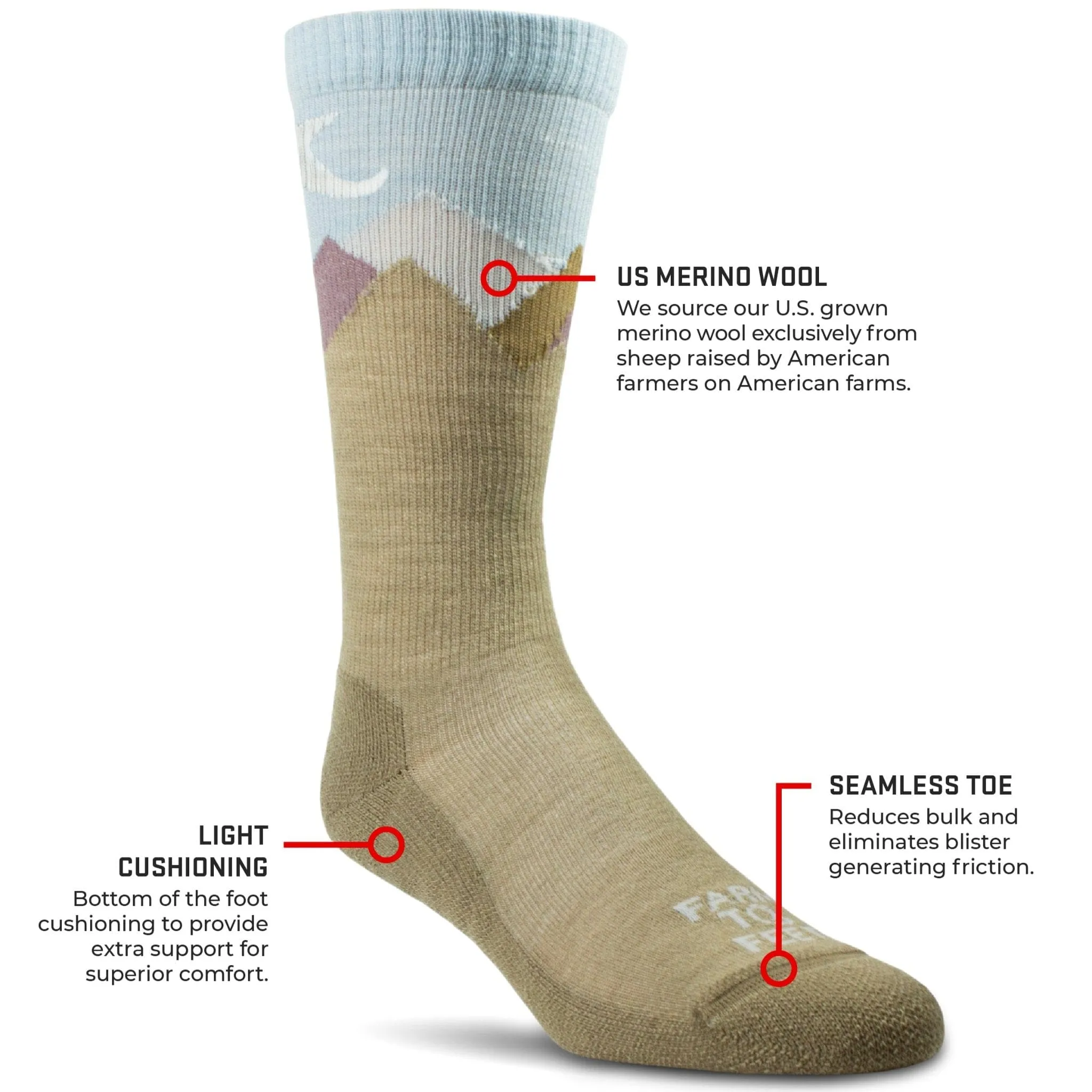 Farm to Feet Maricopa Light Cushion Crew Socks