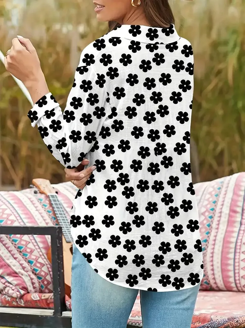 Floral Button-Down Blouse