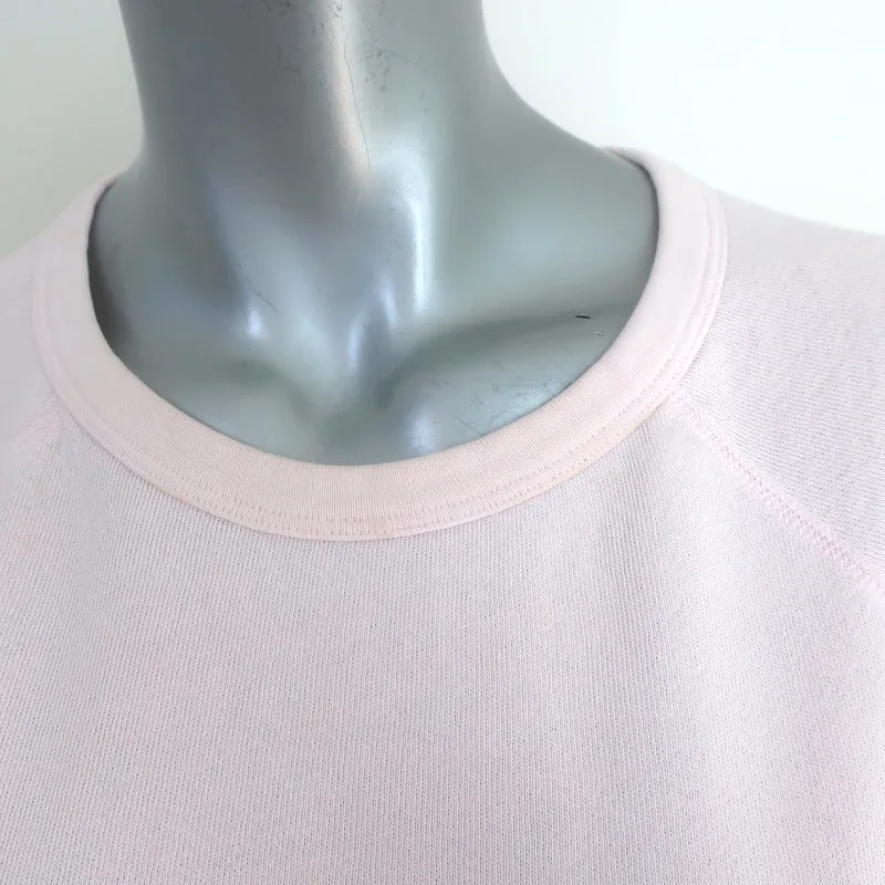 FREECITY Purecolor Pocket Raglan Sweatshirt Light Pink Cotton Size Medium