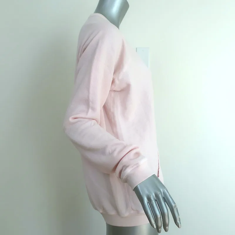 FREECITY Purecolor Pocket Raglan Sweatshirt Light Pink Cotton Size Medium