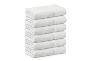 GOLD TEXTILES Premium 100% Cotton White Bath Towel Set (24x50 Inch) High Absorbency Multipurpose Quick Drying Pool Gym Hotel Spa Bath Towels