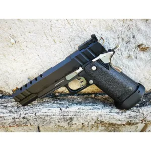 Golden Eagle 3343 Metal GMX OPS Hi-Capa 5.1 Gas Blow Back Gel Blaster - Black/Silver