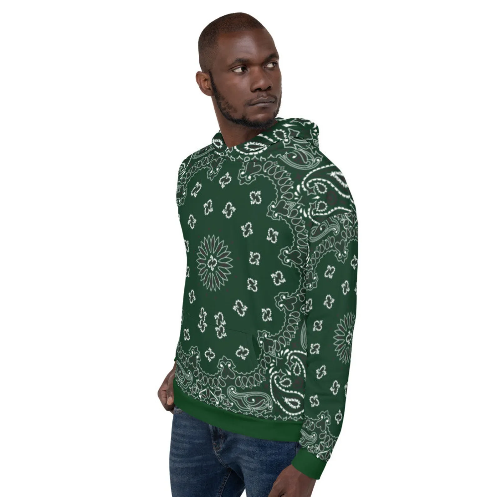 Green bandana all-over Hoodie