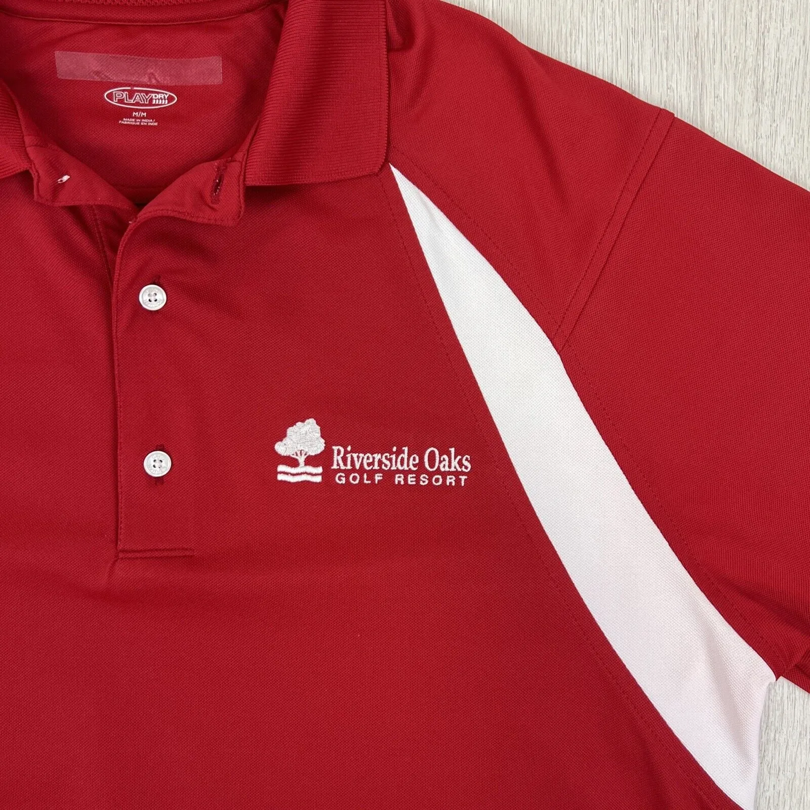 Greg Norman Riverside Oaks Golf Resort Mens Red Polo Shirt Size Medium