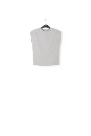 Grey cap-sleeve T-shirt