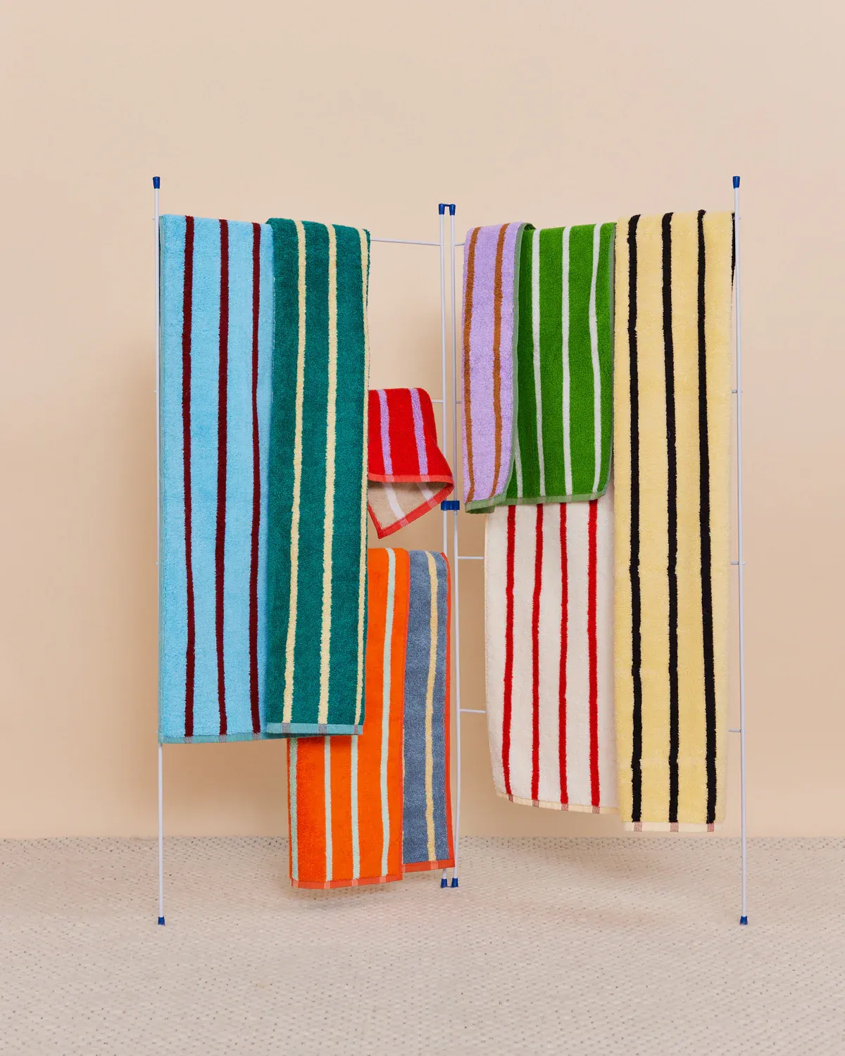 House Stripe Towels - Stucco Bath Towel