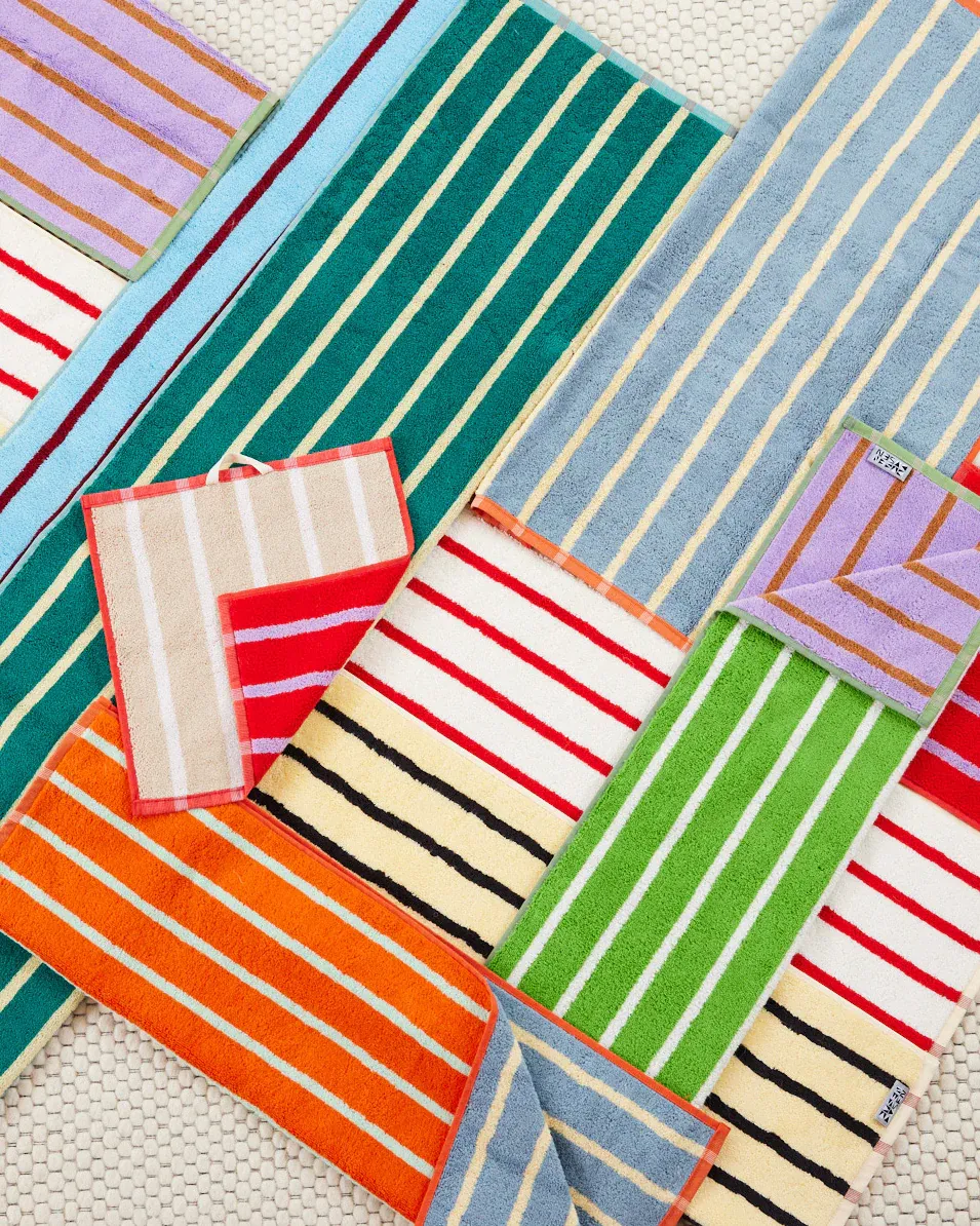 House Stripe Towels - Tile bath towel