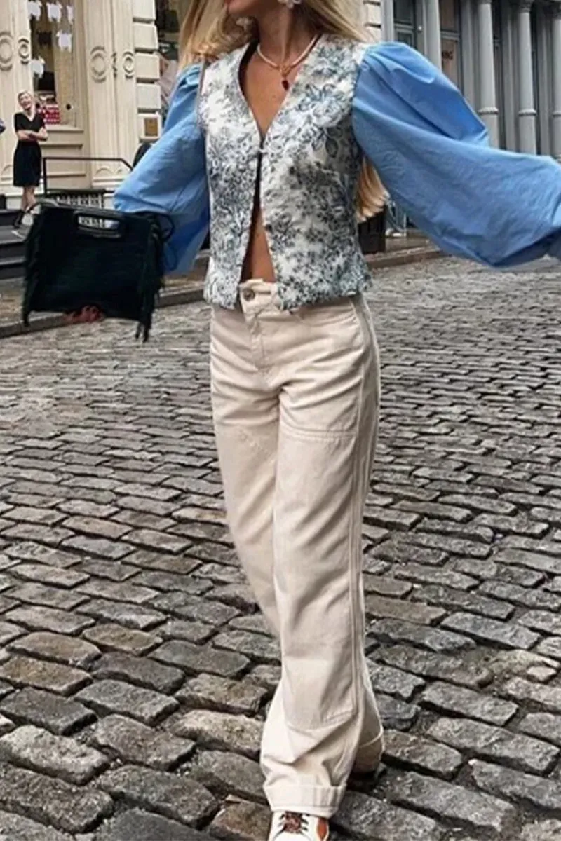HTR1111 Elegant Floral Sleeve Ensemble