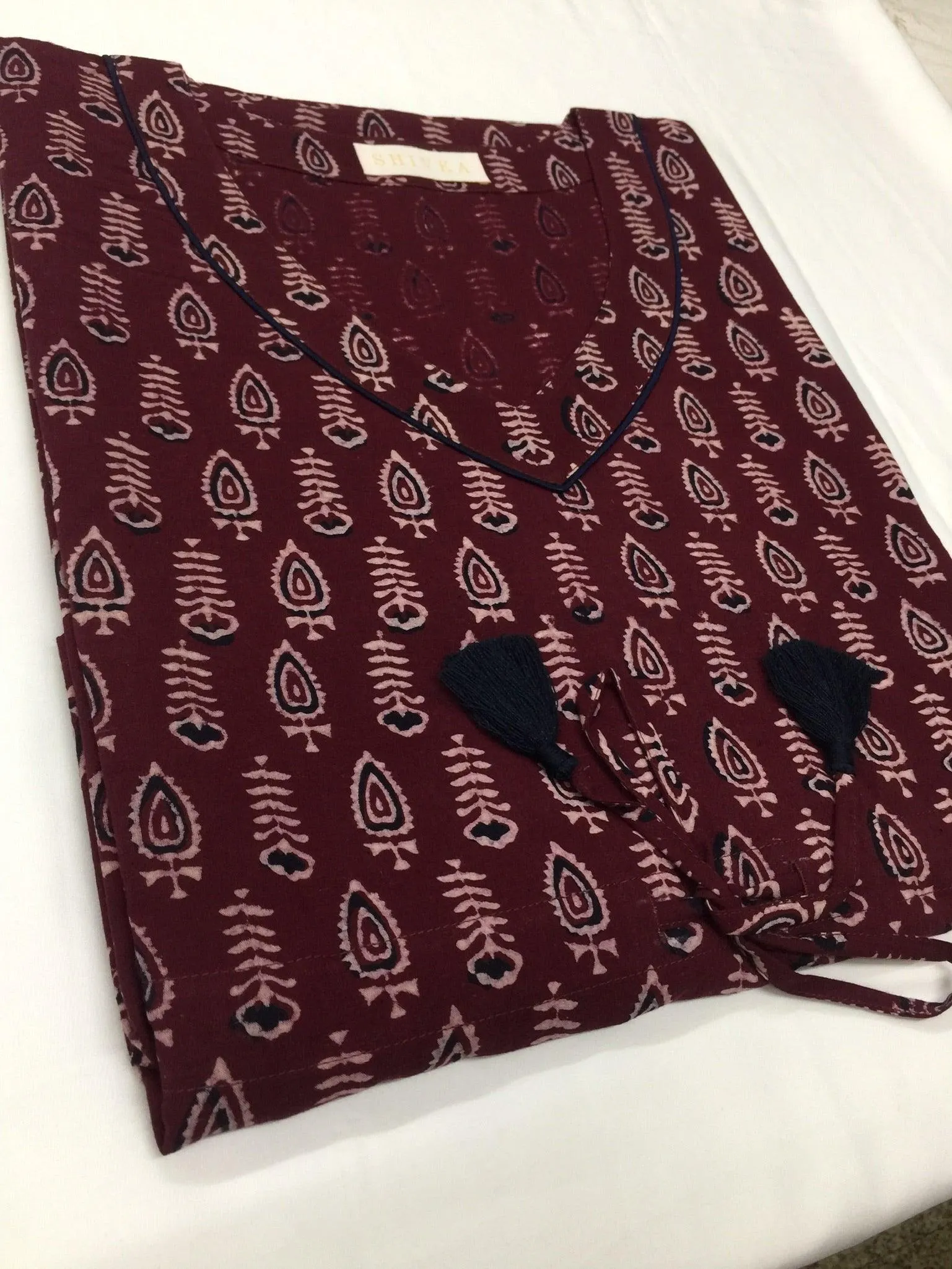 Indian Print Cotton Kaftan