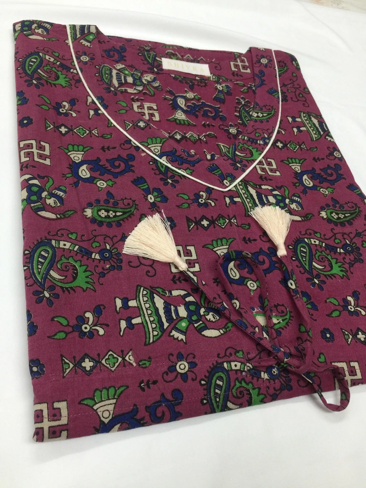 Indian Print Cotton Kaftan