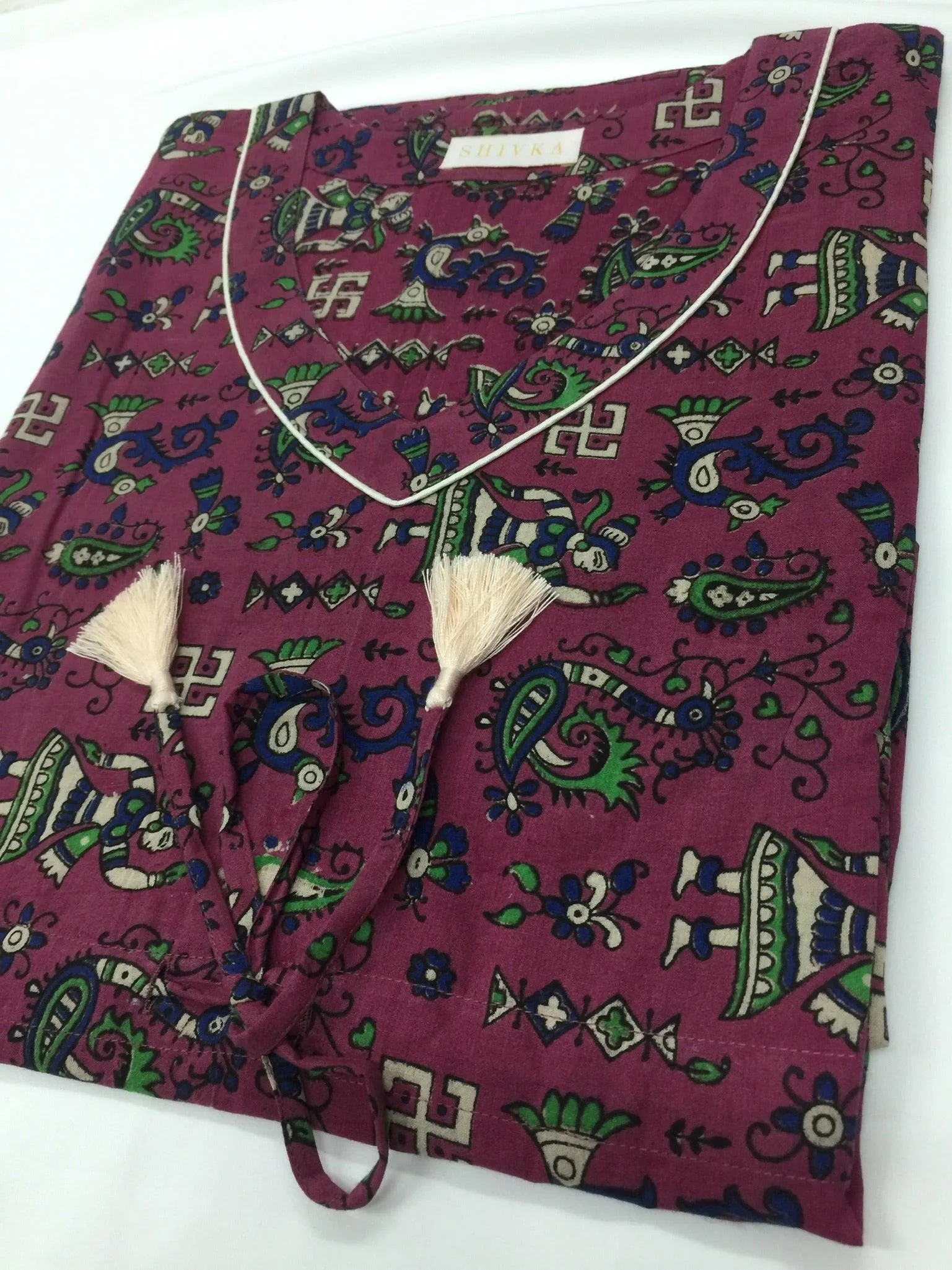 Indian Print Cotton Kaftan