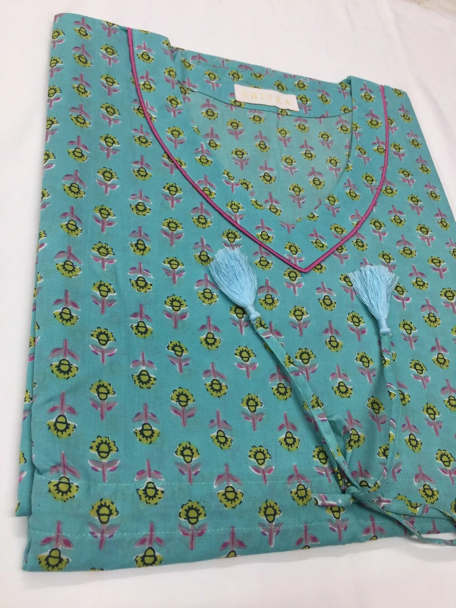 Indian Print Cotton Kaftan