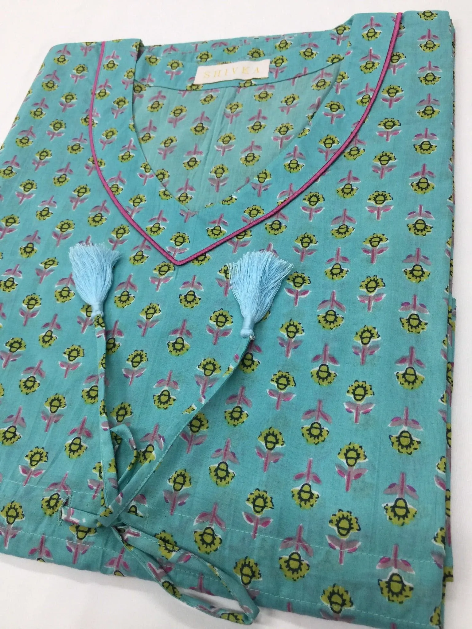Indian Print Cotton Kaftan