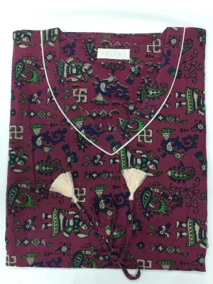 Indian Print Cotton Kaftan