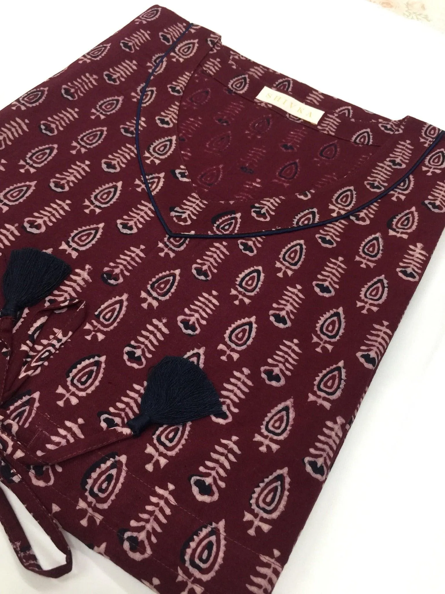 Indian Print Cotton Kaftan