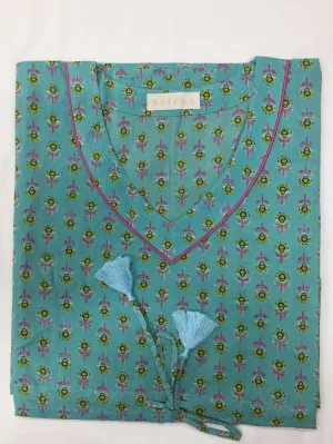 Indian Print Cotton Kaftan